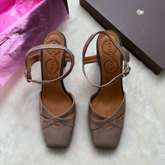 new Chie Mihara Oidina 85mm Patent Leather Pumps Brown Taupe size 9.5 - Picture 5 of 9